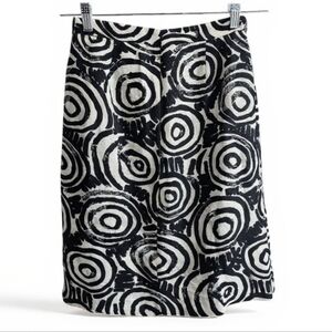 Clements Ribeiro Floral High Waisted Linen Blend Pencil Skirt Size 4